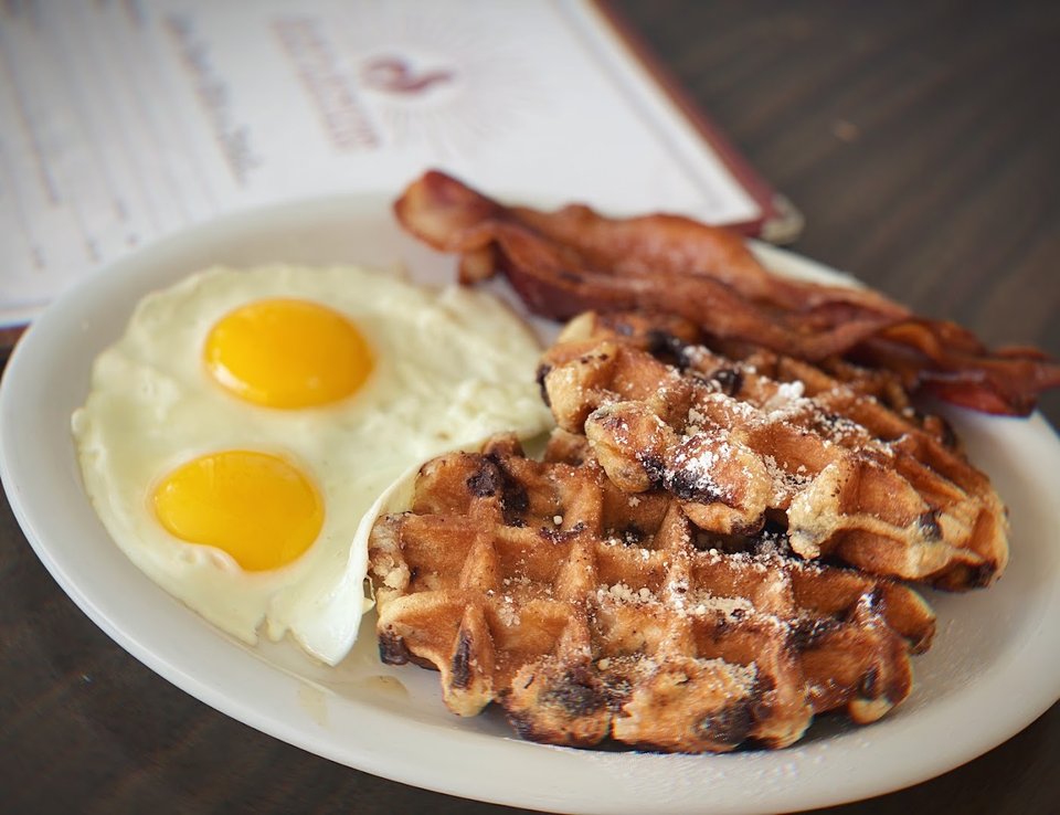 Piles of hearty breakfast plates