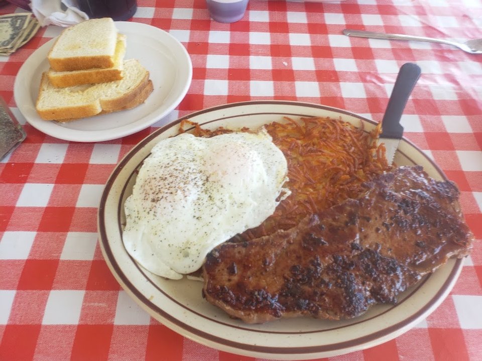 12 Oz New York Steak and Eggs